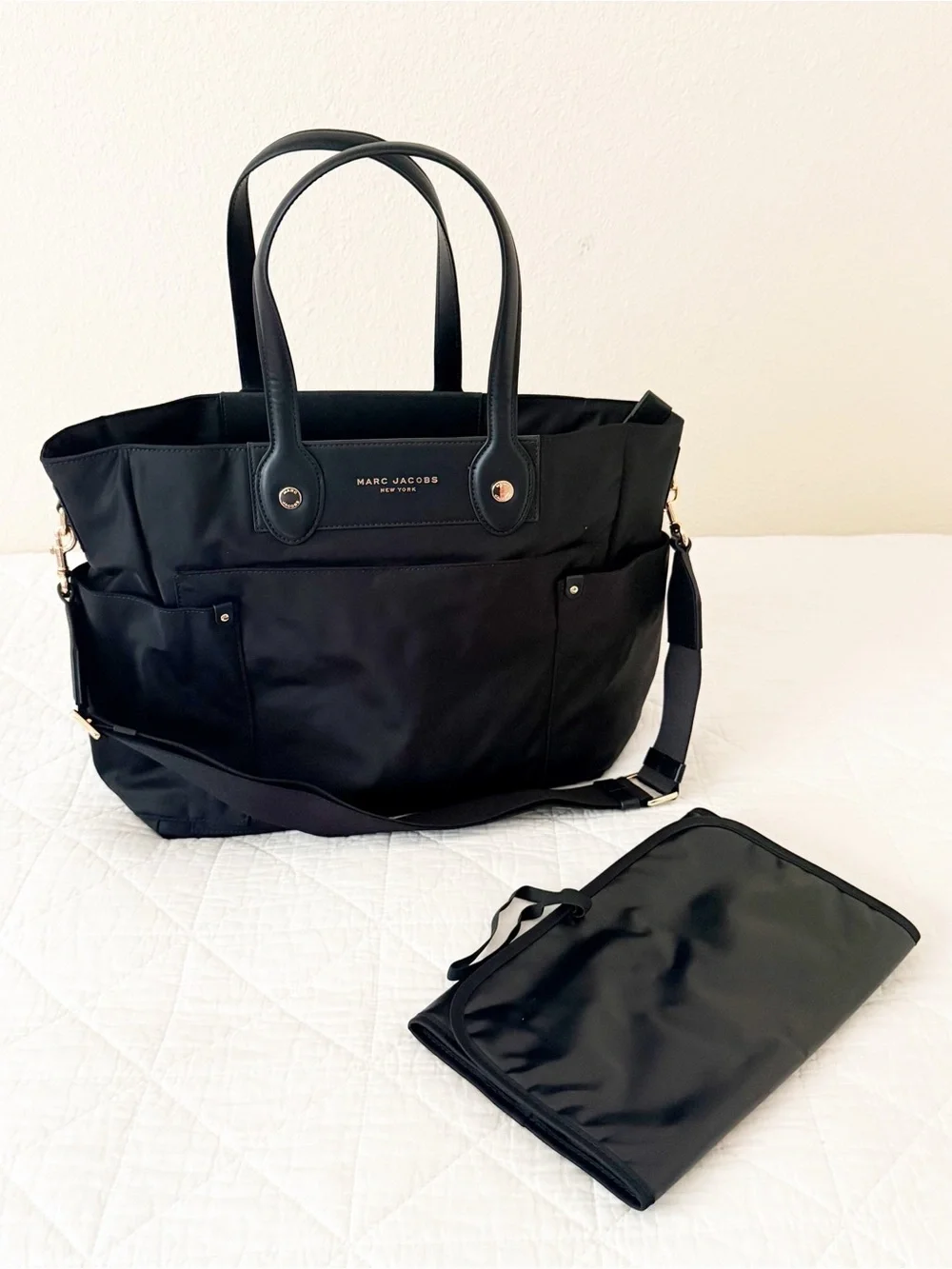 NEW Marc Jacobs Preppy Black Nylon Baby Bag NWT